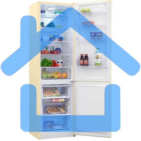 Холодильник Nordfrost NRB 154 E бежевый матовый двухкамерный 238/115 л морозилка снизу, капельная система-1