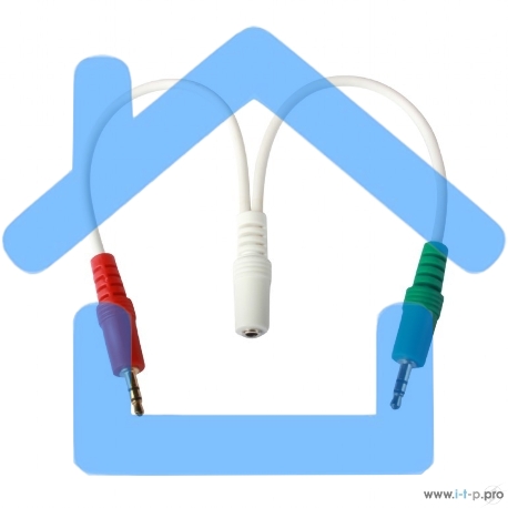 Кабель аудио сигнала Cablexpert, Jack3.5 нушники + 3.5 микрофон-> Jack3.5 4pin, длина 20см, белый-3