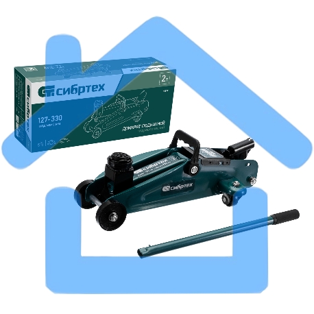 Домкрат гидравлический Сибртех подкатной, 2т, 127-330мм-15