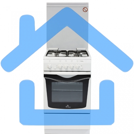 Плита газовая De Luxe 506040.04Г (КР) ЧР белый, конфорок 4 шт, духовка 54 л, 50 см x 85 см x 60 см