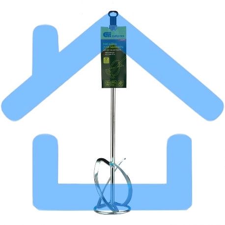 Насадка для миксера, для легких растворов,120 х 590 мм, оцинкованная,хвостовик резьба М14 Сибртех