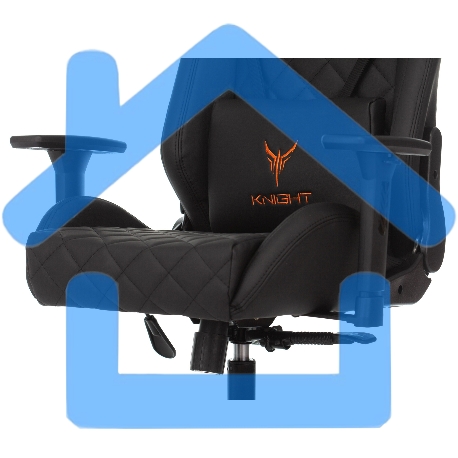 Кресло игровое Knight OUTRIDER черный, ромбик, эко.кожа, с подголов. крестовина металл-13