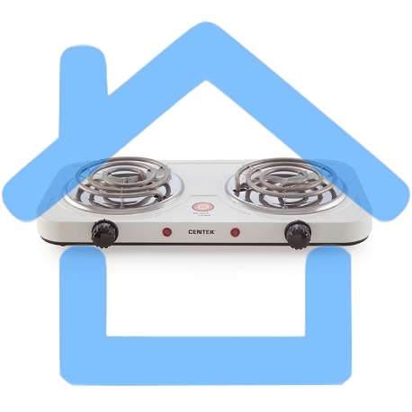 Электрическая плитка Centek CT-1509 (белая) 2конфорки ТЭН 140мм, 2000Вт, индикатор работы, усиленный корпус-2