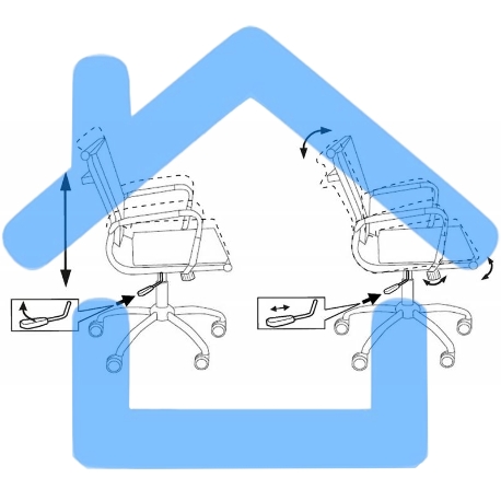 Кресло руководителя Бюрократ CH-993-Low/blue синий, низкая спинка, искусственная кожа, крестовина хромированная-11