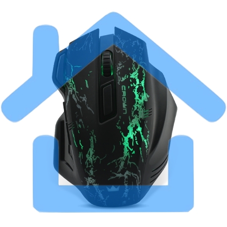 Мышь проводная Crown Gaming CMXG-601 черный, 1800 dpi, USB, кнопки - 7-1