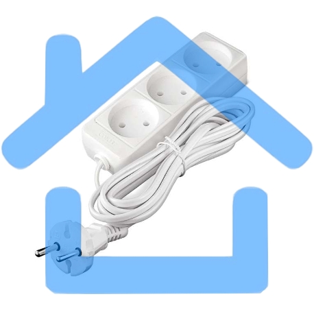 Удлинитель 3х5м без заземл. 6А IP20 ШВВП 1.3кВт Союз 481S-0305