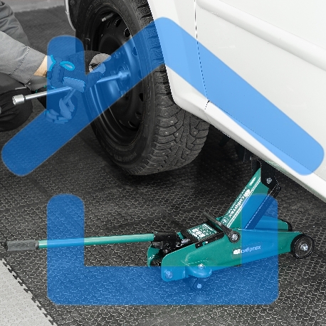 Домкрат гидравлический Сибртех подкатной, 2т, 127-330мм-16