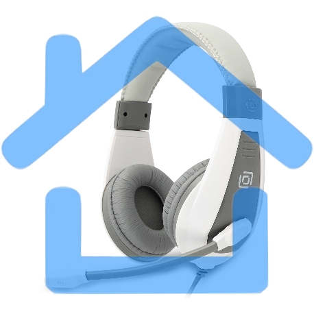 Наушники с микрофоном Oklick/Оклик HS-L600 серый 1.8м мониторные оголовье (1532023)-1