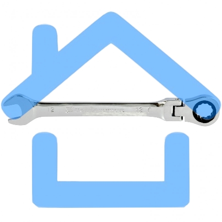 Ключ комбинированный трещоточный Matrix, 12 мм, CrV, шарнирный, зерк.хром-1