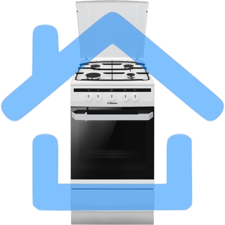 Плита газовая Hansa FCGW51003 белый, конфорок 4 шт, духовка 56 л, 50 см x 85 см x 60 см-1