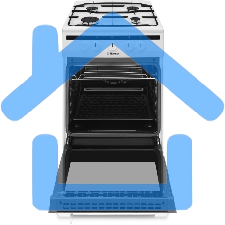 Плита газовая Hansa FCGW51003 белый, конфорок 4 шт, духовка 56 л, 50 см x 85 см x 60 см-5