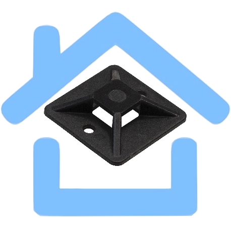 Самоклеющаяся площадка для крепления стяжек ExeGate EX293146RUS STM3030B-100 (30х30 мм, halogen free, -40°C - +85°C, черная, 100 шт)-1