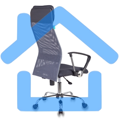 Кресло руководителя Бюрократ KB-6N/SL/DG/TW-12 серый TW-04 TW-12 сетка крестовина хром-1