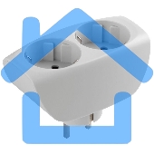 Тройник ЭРА SP-2e-W 2 гнезда, с заземлением, со шторками, белый