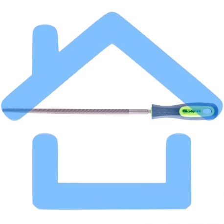 Напильник СИБРТЕХ, 250 мм круглый, двухкомпонентная рукоятка, №2 16130-3