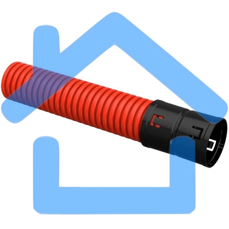 Труба гофрированная двустенная ПНД d63мм с муфтой SN14 красн. (уп.50м) IEK CTG12-063-K04-050-R