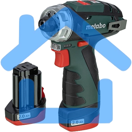 Дрель-шуруповерт Metabo PowerMaxx BS 600984000, Аккумуляторный, 10,8В, 2 АКБ-5