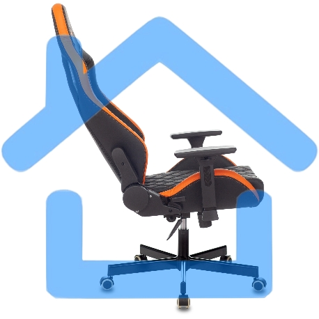 Кресло игровое Knight OUTRIDER черный/оранжевый ромбик эко.кожа с подголов. крестовина металл-4