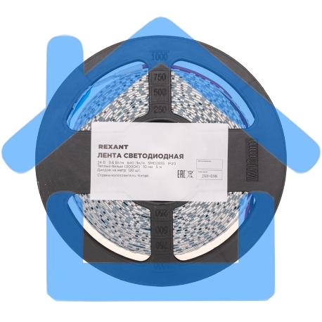 Лента светодиодная 24В, SMD2835, 9,6Вт/м, 120 LED/м, 3000K, 10мм, 5м,IP20 Rexant-2