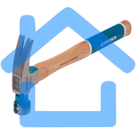 Молоток-гвоздодер,560 г, угол 75, магнит, обрезиненная рукоятка AMERICAN HICKORY GROSS-8