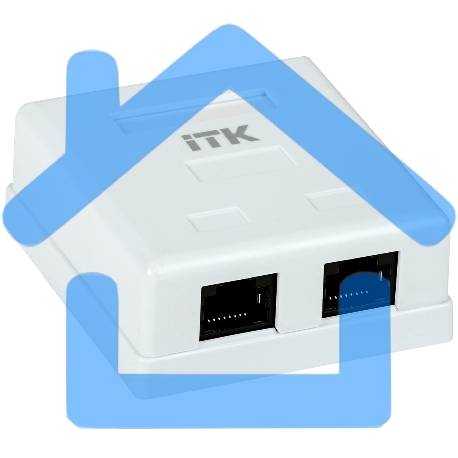 Настенная информационная розетка RJ45 8P8C, кат.5Е UTP, 2-порта, белая -2