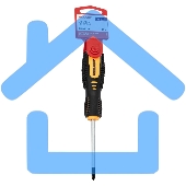 Отвертка крестовая PH 1х75 мм, двухкомпонентная рукоятка Rexant
