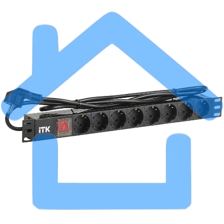 Блок распределения питания ITK PH12-8D1-P гор.размещ. 8xSchuko базовые 16A Schuko 2м-3