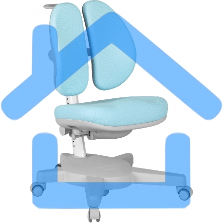 Кресло детское Cactus CS-CHR-3604BL голубой крестов. пластик серый-23