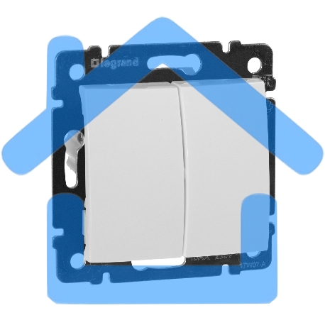 Электроустановочные изделия Legrand Legrand 774408 Переключатель 2напр 2клав 10A Valena белый-1