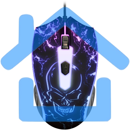 Мышь проводная Defender Overmatch GM-069 черный, 2400 dpi, USB, кнопки - 4-7