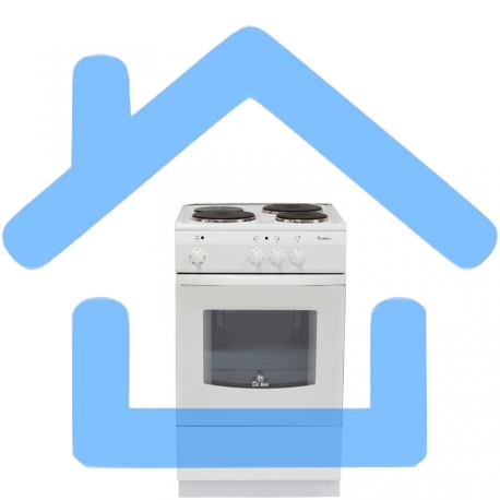 Плита электрическая De Luxe 5003.17Э белый, конфорок 3 электрических, духовка 46 л, 50 см x 85 см x 50 см