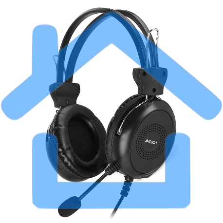 Наушники с микрофоном A4Tech HU-30 черный 2м накладные USB оголовье