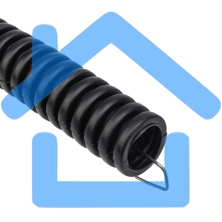 Труба гофрированная из ПНД, с зондом, черная, Ø20 мм (бухта 25 м/уп.) Rexant