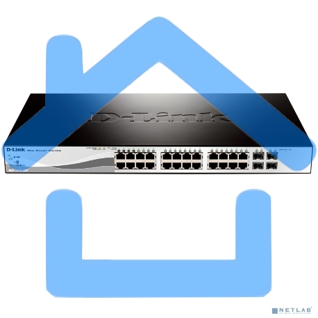 Коммутатор D-Link DGS-1210-28/ME/B1A PROJ Управляемый коммутатор 2 уровня с 24 портами 10/100/1000Base-T и 4 портами 1000Base-X SFP-4