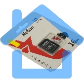 Флеш карта Netac P500 ECO 16Gb MicroSDHC C10 up to 80Mb/s, retail pack with SD Adapter