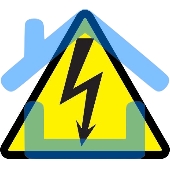 Самоклеящаяся этикетка Iek YPC30-MOLNI-1-100 25х25х25, символ 