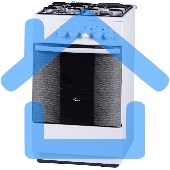 Плита комбинированная Flama RK 23-105 W белый, конфорок 4 шт, духовка 50 л, 50 см x 85 см x 60 см