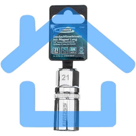 Головка торцевая свечная, магнитная,12-гранная, 21 мм, под квадрат 1/2