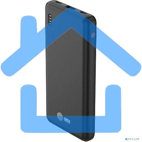 Портативный аккумулятор Cactus CS-PBFSAA-10000 10000mAh 4.5A USB-A/2xUSB-C черный-1