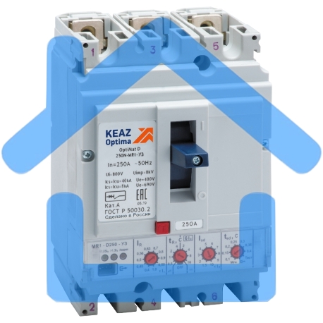 Выключатель автоматический 250А 40кА OptiMat D250N MR1 У3 КЭАЗ 137335
