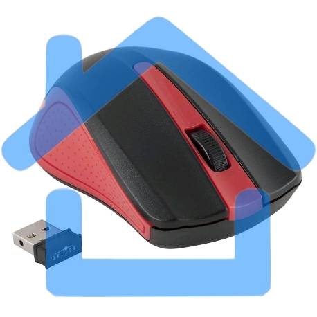 Мышь беспроводная Oklick 485MW черный/красный, 1200 dpi, радиоканал, USB, кнопки - 3-2