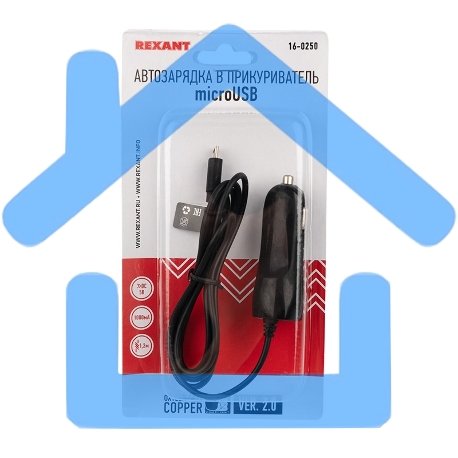 Автозарядка в прикуриватель Rexant microUSB (АЗУ) (5 V, 1000 mA) шнур спираль 1.2 м черный-3