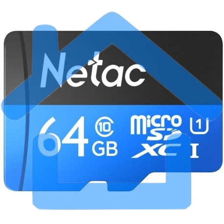 Флеш карта microSDHC 64Gb Netac P500 <NT02P500STN-064G-R> (с SD адаптером) 80Mb/s-9