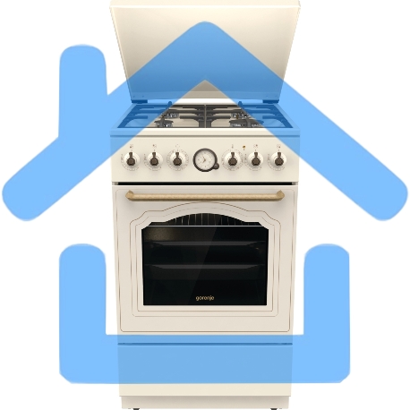 Плита комбинированная Gorenje GKS5B70CLI бежевый, конфорок 4 газовых, духовка 70 л, 50 см x 85 см x 59.4 см-4