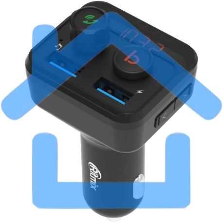 Автомобильный FM-модулятор Ritmix FMT-B100 черный BT USB (80000554)-2