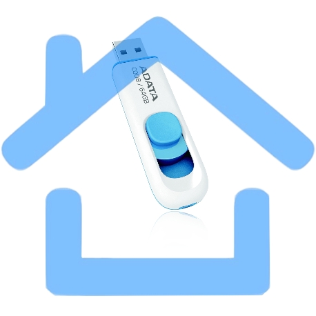 Флешка USB ADATA С008 (AC008-64G-RWE), 64Gb, USB 2.0, R/W 15/5, белый/синий-10