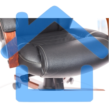 Кресло руководителя Бюрократ T-9923WALNUT/BLACK черный, кожа, крестовина дерево-3