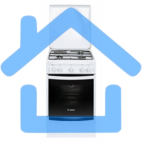 Плита комбинированная Gefest 5110-01 белый, конфорок 3 газовых и 1 электрическая, духовка газовая 52 л, 50 см x 85 см x 58.5 см-3