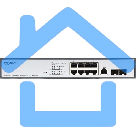 Коммутатор Managed L2 Switch 8x1000Base-T PoE, 2x1000Base-X SFP, PoE Budget 135W, RJ45 Console, 19