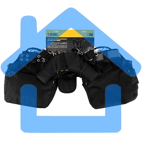 Пояс монтажника усиленный, с лямками, сумки поясные, держатель для молотка Denzel-9